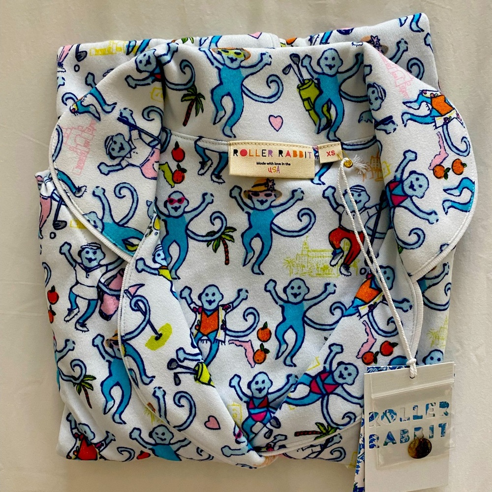 Limited Edition Roller Rabbit Palm Beach Monkeys Polo Pajamas, Size XS